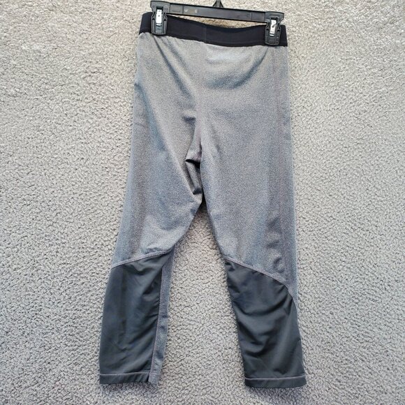 Nike Pro Cropped Athletic Compression Leggings Black Gray Band Logo Small - Picture 6 of 7